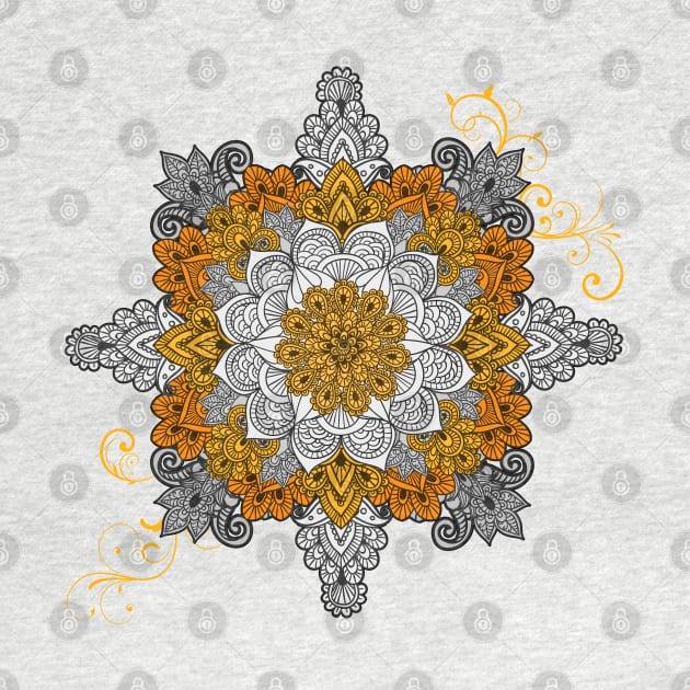 Mandala - Silver & Gold by aleibanez